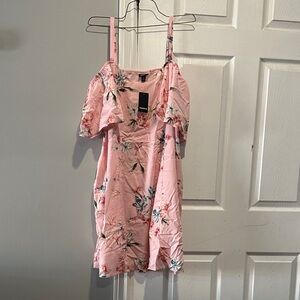 Torrid Pink Floral Cold Shoulder Dress